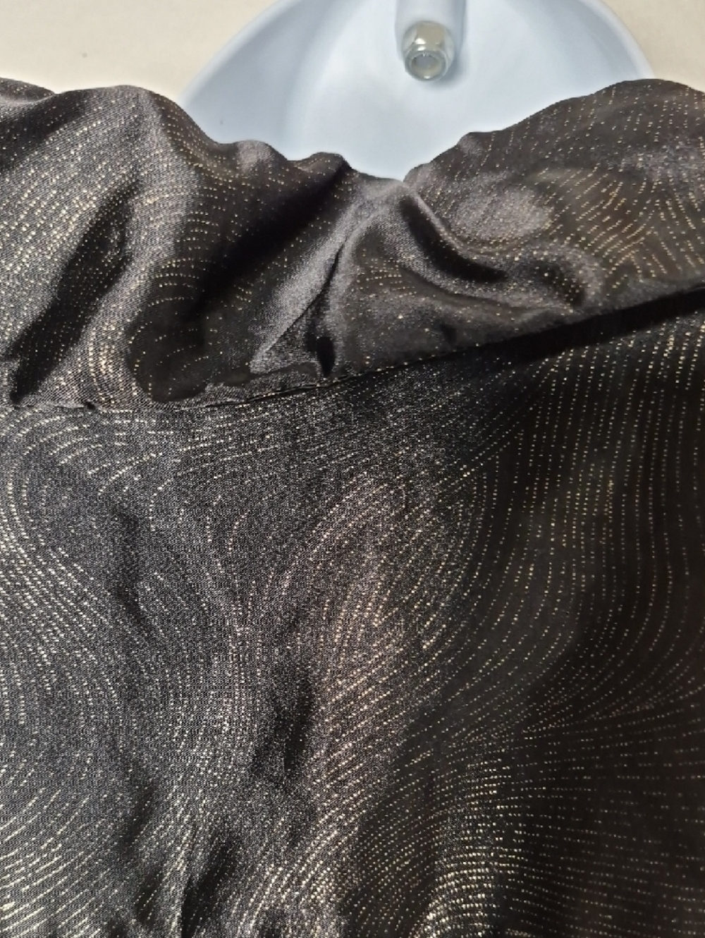 97% Polyester Button-Front Blouse in Black - Picture 10 of 13